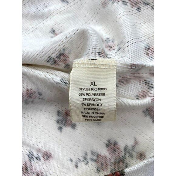 No Comment Blouse Top XL Juniors' White Floral New - Picture 5 of 8